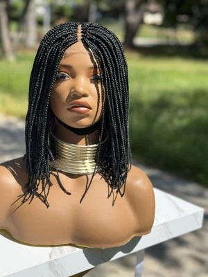 Closure Bob  Braided Wig| Braided Wig Black Wig| Ready To Ship - Image 1 of 2