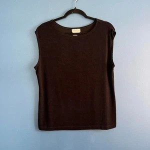 Vintage 90s Slinky Tank Women's Size Large Coldwater Creek Black Stretch Classic - Picture 1 of 8