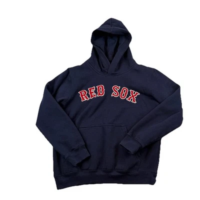 Boston Red Sox MLB Hoodie Youth Medium Blue Long Sleeve Pocket EUC - Image 1 of 4