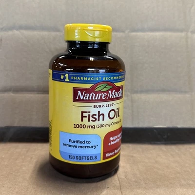 Aceite de pescado sin eructo hecho por la naturaleza 1000 mg cápsulas - 150 unidades - Exp. Julio 2026 Foto 1 de 4