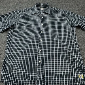 Cinch Shirt Mens Large Black White Plaid Western Button Up Short Sleeve Rodeo - Picture 1 of 12