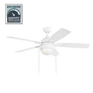 Hampton Bay Seaport II 52 in. Indoor/Outdoor Wet Rated Matte White Ceiling Fan - Picture 1 of 3