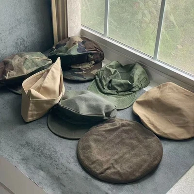 Лот 7 винтажные военные шляпы США Второй мировой войны Корея Вьетнам USMC утилита HBT шерсти гарнизон - Изображение 1 из 4