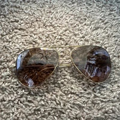 Ray Ban 3025 Metal Aviador Beige Tintado Gafas Marco Dorado Lente 001/58 55-14 3P Foto 1 de 4