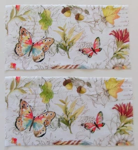 Fabric Cotton Pic C-Butterfly Mushroom Flower Acorn Beige 4 1/2" H x 8 1/2" W - Picture 1 of 3