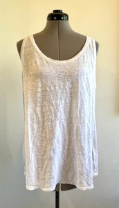 Weißes ärmelloses Tanktop aus Bio-Leinen von Eileen Fisher Größe L - Bild 1 von 5