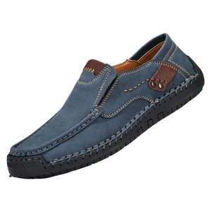 Men Shoes Casual Comfortable Slip On Loafers Leather Shoes Flats Walking Shoes - Picture 1 of 24