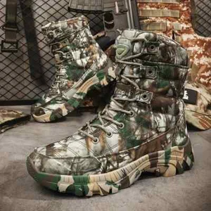 Mens Camo Waterproof Hunting Walking Hiking Trek Boots Sizes 7 to 12 - Picture 1 of 2