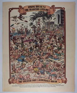 Fort Lauderdale Florida Spring Break Beach 1984 Rolling Stone PRINT AD ~9.5x12" - Picture 1 of 1