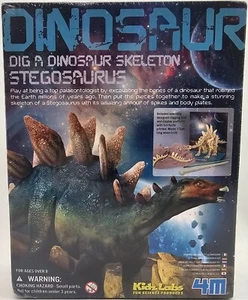 4M Kidz Lab Dig-A-Dino Seleton Stegosaurus Dinosaur Excavation Science Kit NIB - Picture 1 of 6