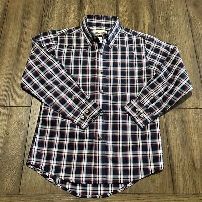 二手状况完好牧马人男孩里亚塔格子纽扣西式衬衫,尺寸 M 7-8 — 第 1/4 张图片