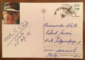 Arthur Clarke Autograph Postcard - Picture 1 of 1