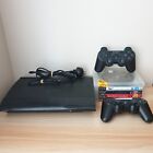 Playstation 3 Ps3 Super Slim 12gb Console, 2 Controllers, 5 Games 