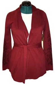 LUCKY BRAND Jacke Strickjacke Wickel Kimono Jingo Ärmel Design rot Taschen XL - Bild 1 von 3