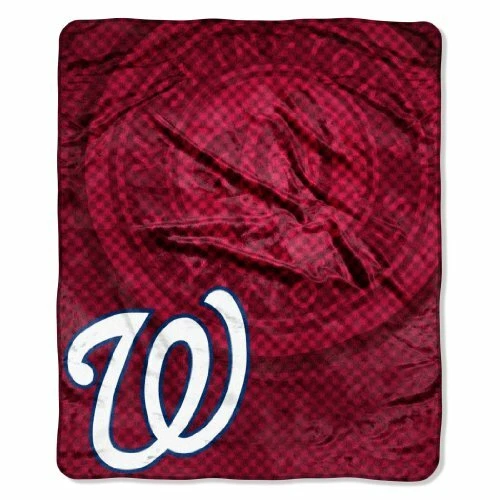 Washington Nationals MLB Northwest Royal Plush Raschel Throw - Image 1 of 1