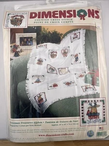 Dimensions "Christmas Treasures" Afghan Kit 8658 Counted Cross Stitch 29"x45" - Picture 1 of 2