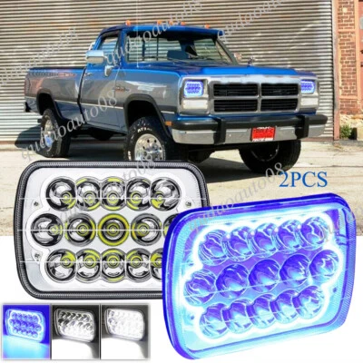 Par de faros LED de 5x7" 7x6" para Dodge W150/250/350 D100/150/250/350 Ramcharger Foto 1 de 4
