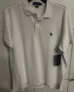 NWT US Polo Association White Golf Polo Shirt XL W/ Logo Cotton/Polyester Pics! - Picture 1 of 6