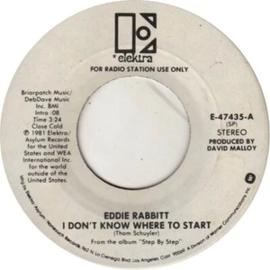 Eddie Rabbitt - I Don't Know Where To Start (7", Mono, Promo) - Picture 1 of 1