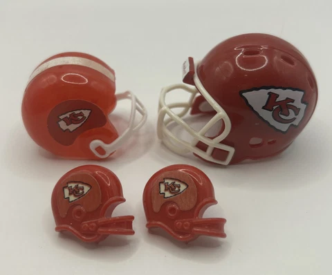 Lot of 2 NFL Football Kansas City Chiefs Mini Helmet Gumball Collectibles Pins Cover