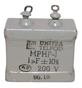 Capacitor 1uF 200V hermetic oil MPHP UNITRA TELPOD [R2] - Zdjęcie 1 z 6