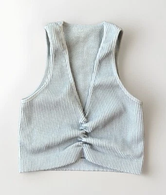 Aerie Gray Ribbed Bralette Size S Bra Longline - Image 1 of 3