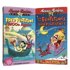 VTG Flintstones VHS Lot: How The Flintstones Saved Christmas & Woos Again 1989 - Foto 1 di 13