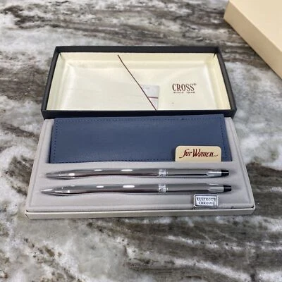 Bolígrafo Cross Damas y Juego de Lápices 0.5 y Bolsa Azul #354105 Hecho en Estados Unidos Nuevo Foto 1 de 4