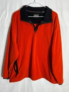 St Johns Bay Sweatshirt Pullover Men's XL Orange Fleece 1/4 Zip Heavyweight - Picture 1 of 7