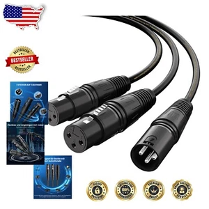 Cable divisor en Y XLR, 2 hembra a 1 macho, 20 AWG para audio de alta fidelidad - Imagen 1 de 10