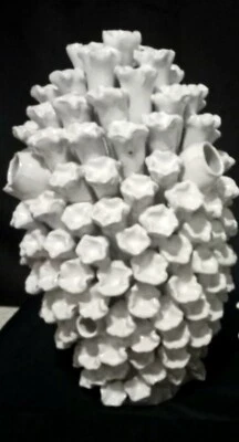 DECORACIÓN DEL HOGAR DECORACIÓN DE JARDÍN GRUESO BLANCO BRILLANTE ACABADO CERÁMICA DISEÑO ARRECIFE DE CORAL Foto 1 de 4