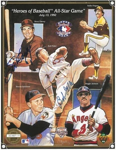 Autographed Signed BOB FELLER INDIANS STEVE GARVEY 1992 Upper Deck Photo w/COA - Picture 1 of 1