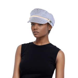 Womens Cotton Fiddler Cap with Rope Band - Sweatband & Satin Lining Sailor hat - Picture 1 of 5