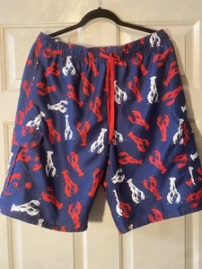 Beverly Hills Polo Club Swim Trunks Mens Size Large- L- Lined Lobster Print - Picture 1 of 4