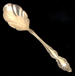 Vintage 1881 Rogers 1967 Baroque Rose 6" Silverplate Sugar Spoon No Mono - Picture 1 of 9