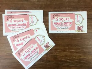 9 x BUVARDS ANCIENS : EFGE LA VACHE GROSJEAN Soupe au fromage de gruyère - Picture 1 of 1