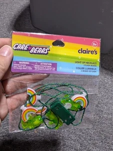 New Claire's Care Bears light up necklace green bear rainbow - Picture 1 of 6