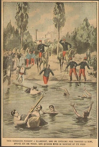 92 BILLANCOURT NOYADE CUIRASSIERS DANS LA SEINE HUBERT DAVID HENAULT IMAGE 1901 - Bild 1 von 1