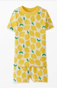 Hanna Andersson Lemon Stand Kids Short John Pajamas 130 cm US 8 Shorts Sleeve - Picture 1 of 12