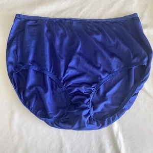 Vintage Shiny Nylon Royal Blue Briefs Panties 7/L - Picture 1 of 3