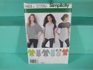 1463 A Simplicity Sewing Pattern Misses' Knit Tops XXS - XXL - Picture 1 of 4