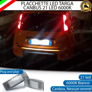 PLACCHETTE LED LUCI TARGA 21 LED SPECIFICHE FIAT PANDA 312 6000K BIANCO NO ERROR - Foto 1 di 3