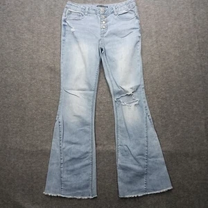 Vanilla Star Jeans Girls 12 Blue Denim Flare Leg Causal Y2K Faded Hip Hop 90s - Picture 1 of 15