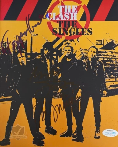 Mick Jones Paul Simonon Topper Headon Signed 10x8 Photo ACOA Certified SB82549 Cover