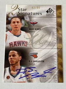 2009-10 sp signature edition MIKE BIBBY / D.J. AUGUSTIN 2 star signatures 92/99 - Bild 1 von 2