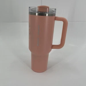 Starbucks x Stanley Steel 40oz Peach Pink Tumbler Cup - Picture 1 of 7