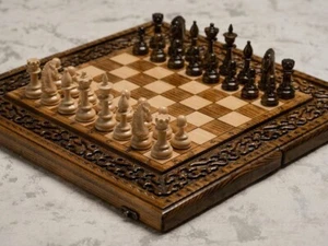 Scacchiera in Legno fatta a mano intreccio - Foto 1 di 9