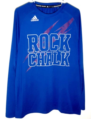 Mens Kansas Jayhawks Rock Chalk Long Sleeve Shirt by Adidas Mens Size Large - Image 1 of 4