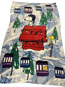 VERA BRADLEY + PEANUTS SKI SLOPE SNOOPY PLUSH THROW BLANKET 80" X 50" WOODSTOCK - Picture 1 of 3