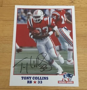 Tony Collins New England Patriots Signed Autograph Alumni 8.5x11 Hero Photo Card - Picture 1 of 2